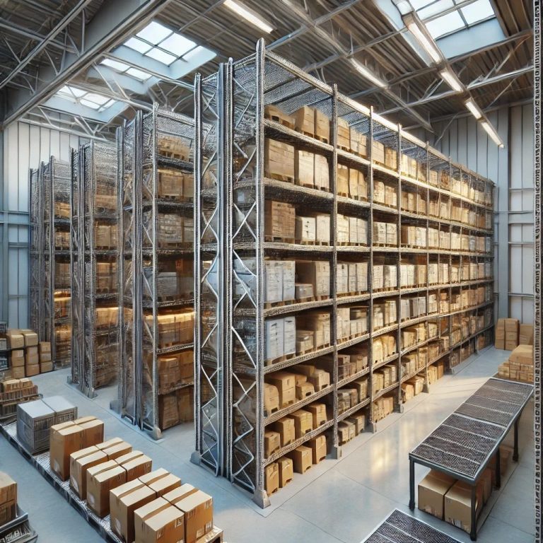 Warehouse storage metal racking system